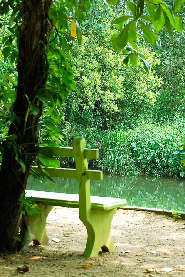 The empty bench by the Kelani River - beckoning me to unblog it all!