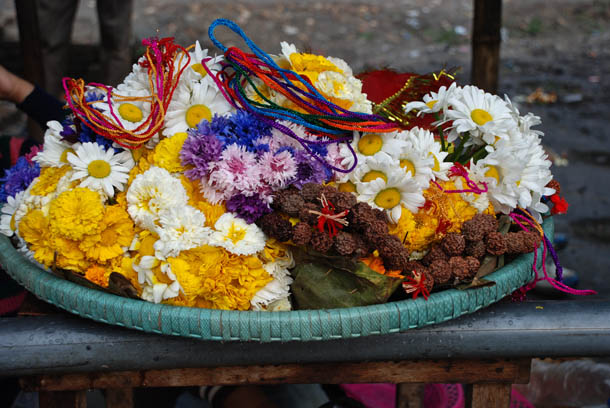 Fresh flowers for the Dali/Basket which will be offered during worship