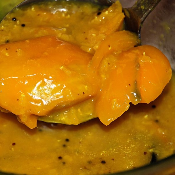 Mango Lentil Soup/ Aam Dal - the Mango Seed also goes into the Dal