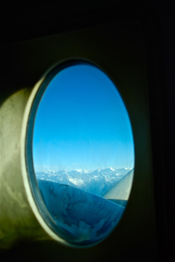 The various peaks and summits of the Himalaya from the windows