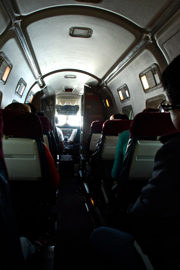 Inside the 19-seater plane