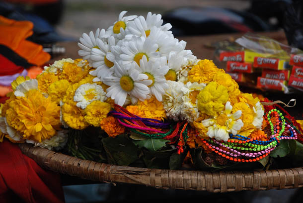 Fresh flowers for the Dali/Basket which will be offered during worship