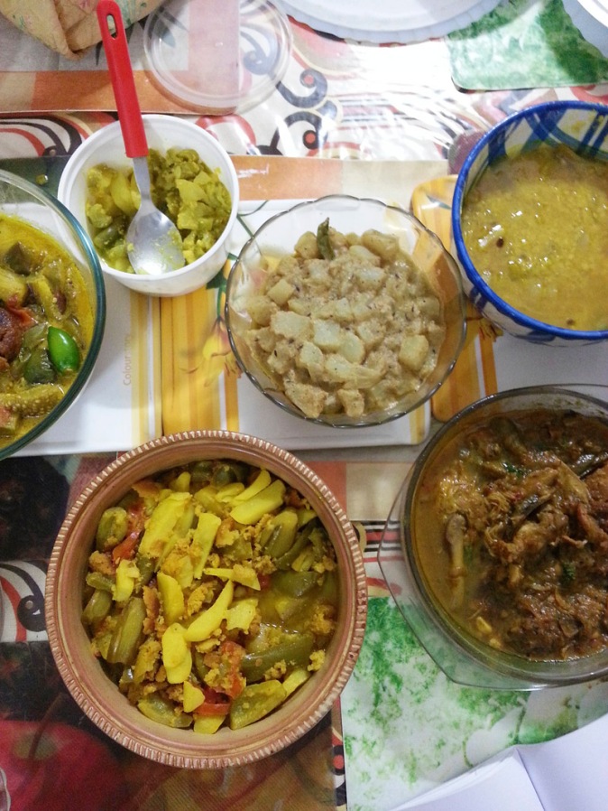 Traditional Bengali meal at Ma's place
