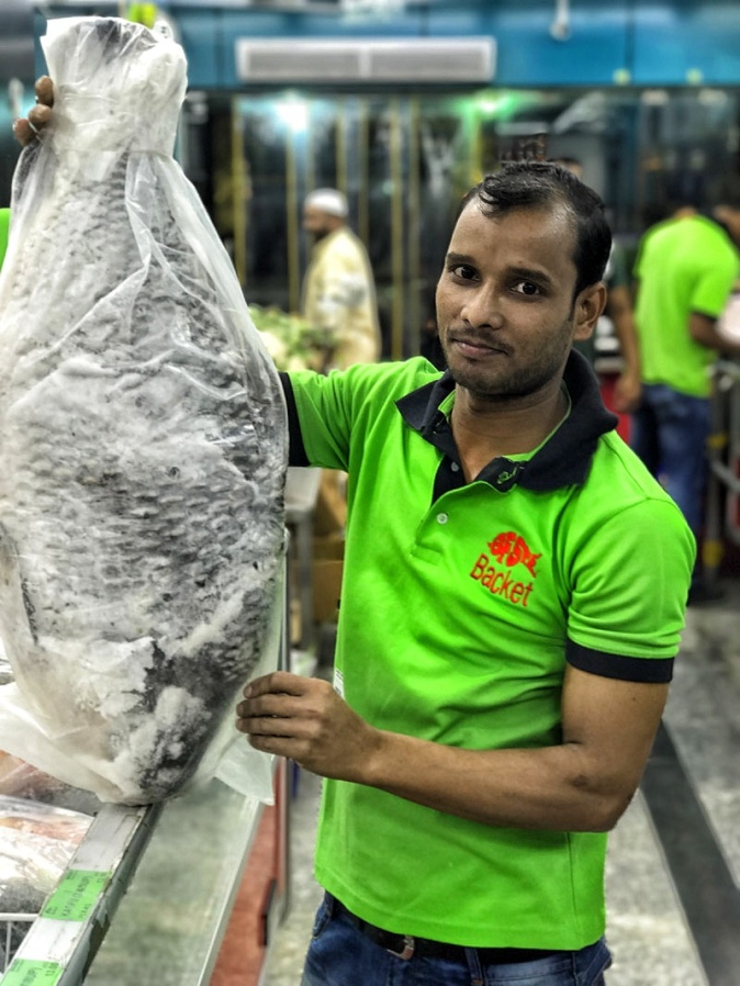 Salim Bhai in Backet Supermarket in Sharjah