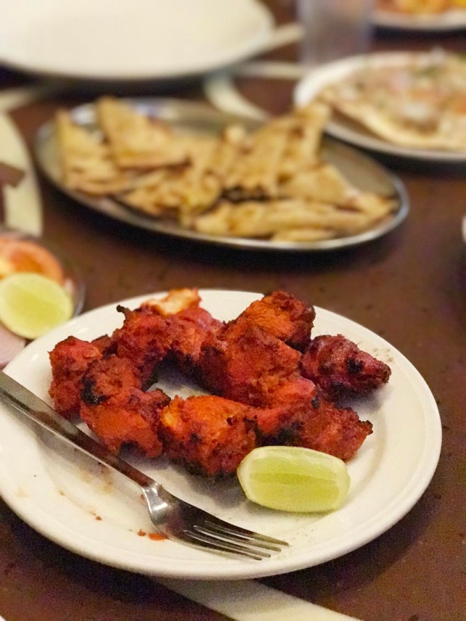 Chicken tikka and naans at Sind Punjab