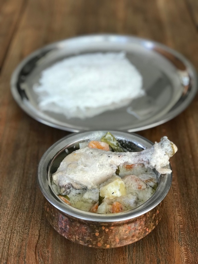 Idiyappam with Malaysian chicken stew