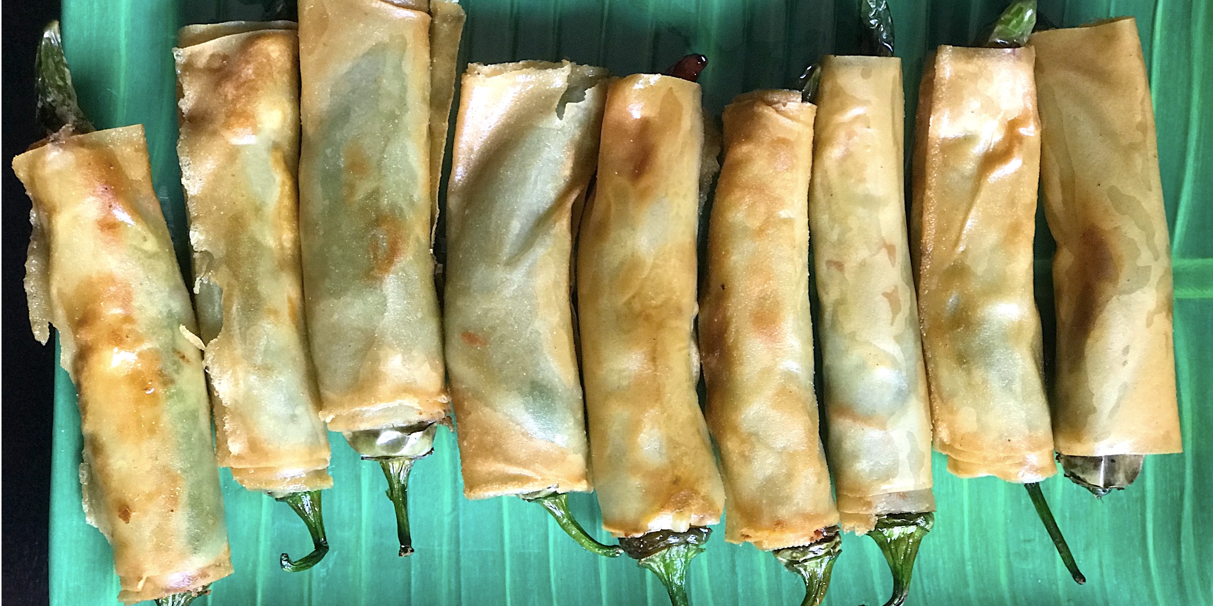 Stuffed Pepper Spring Rolls made at home