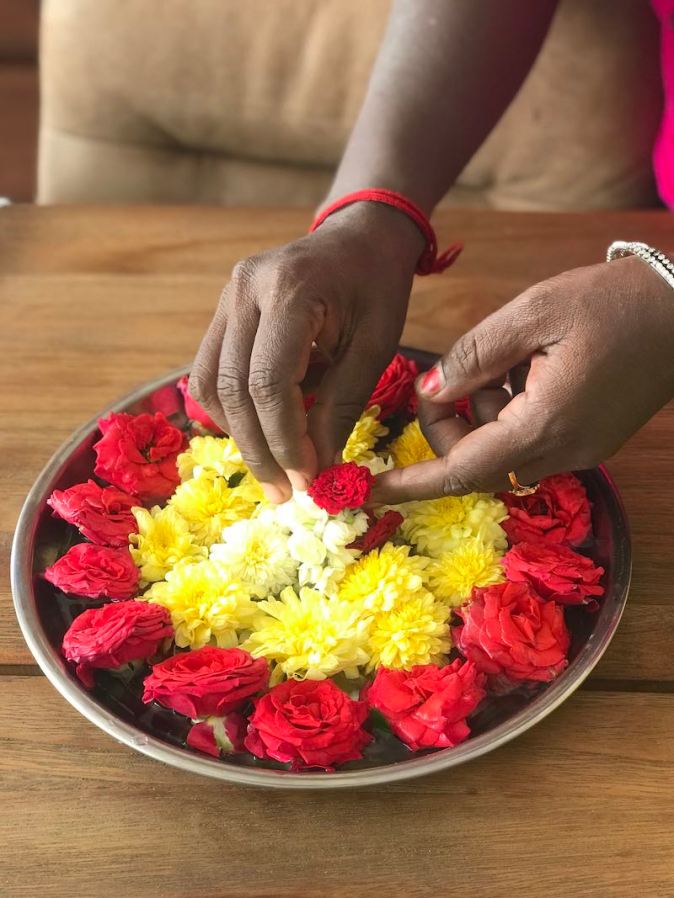 Flower decoration at home by Lady Priya