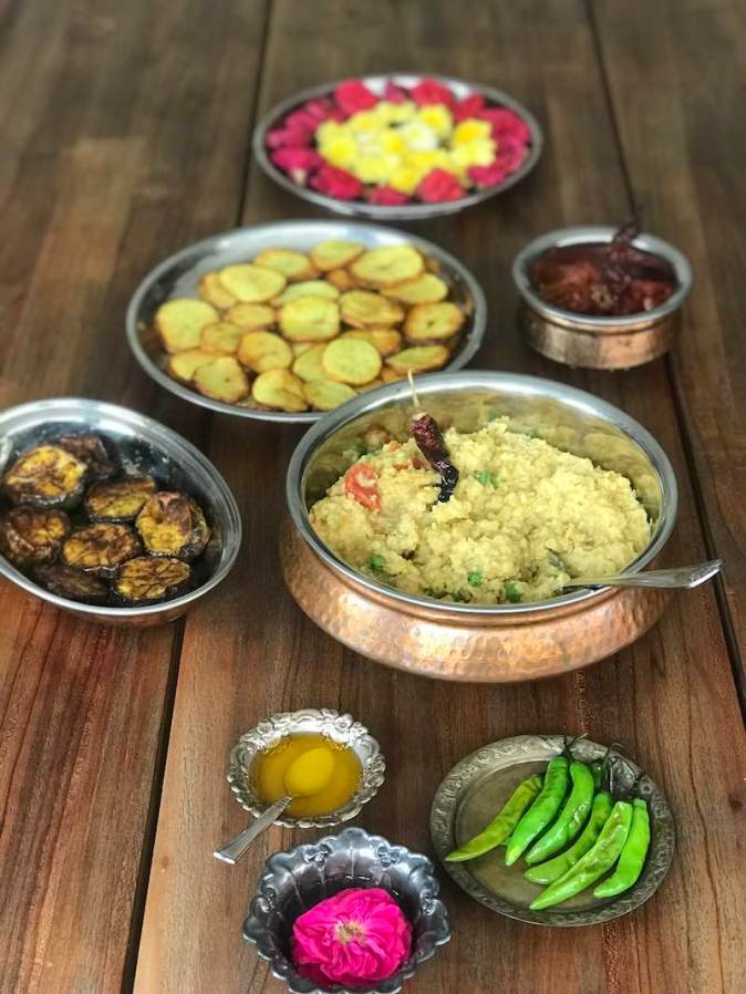 Traditional Bengali food in my kitchen in Chennai home