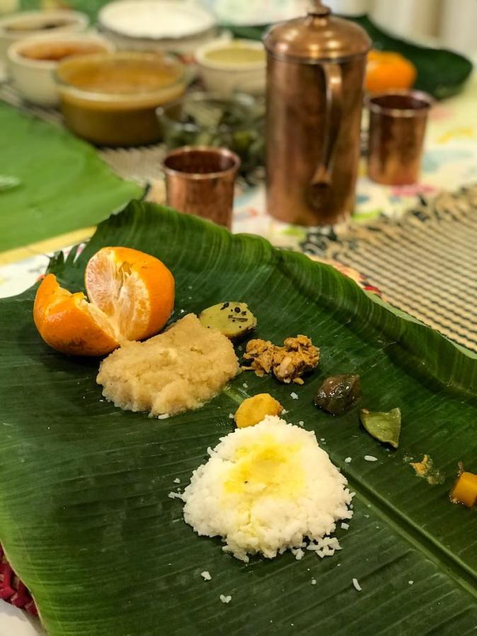 Traditional Chettiar meal during Pongal