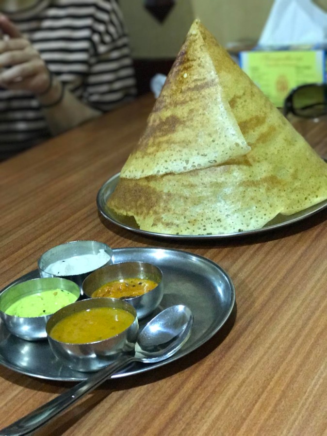 The cone shaped Topi Dosa at Sangeetha Restaurant 