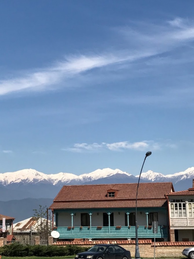 View of Caucasus range in Telavi