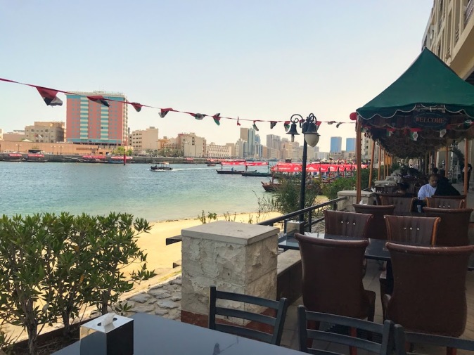 Blue Barjeel restaurant by Dubai creekside in Bur Dubai