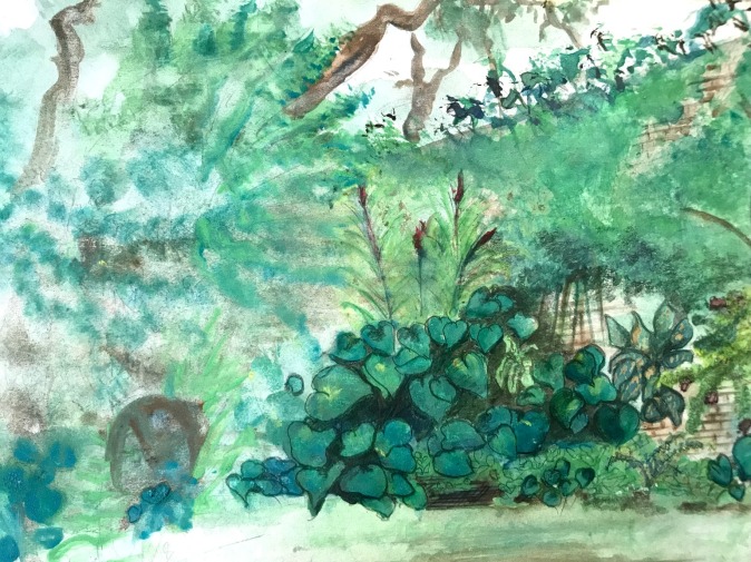Sketch of our garden in Rosmead Place