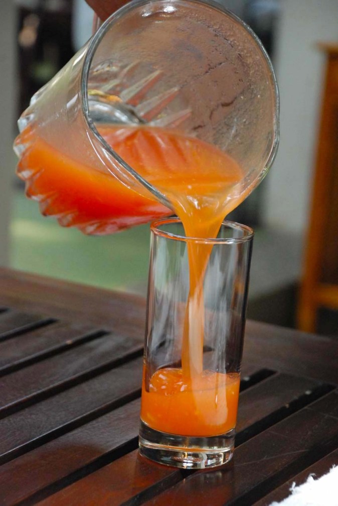 Sweet Papaya Juice at Jungle beach Resort in Trincomalee