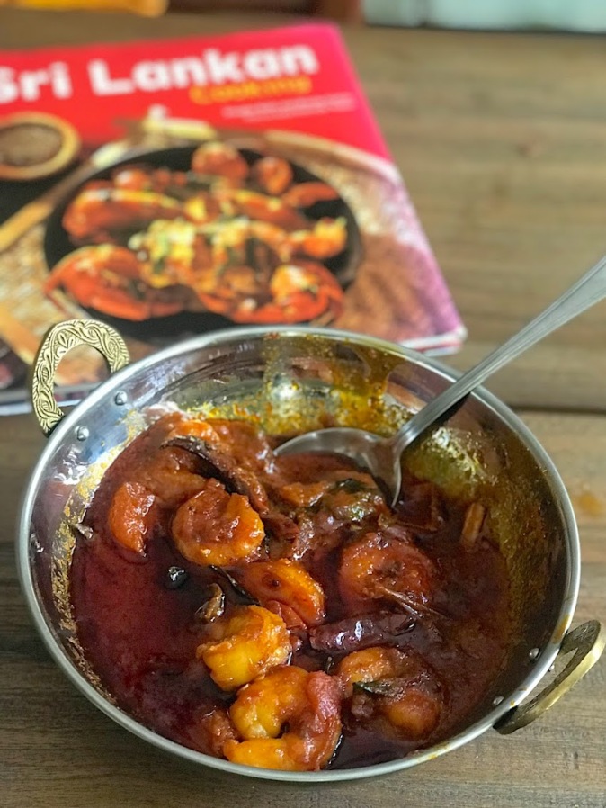 Srilankan Deviled Prawns cooked at home